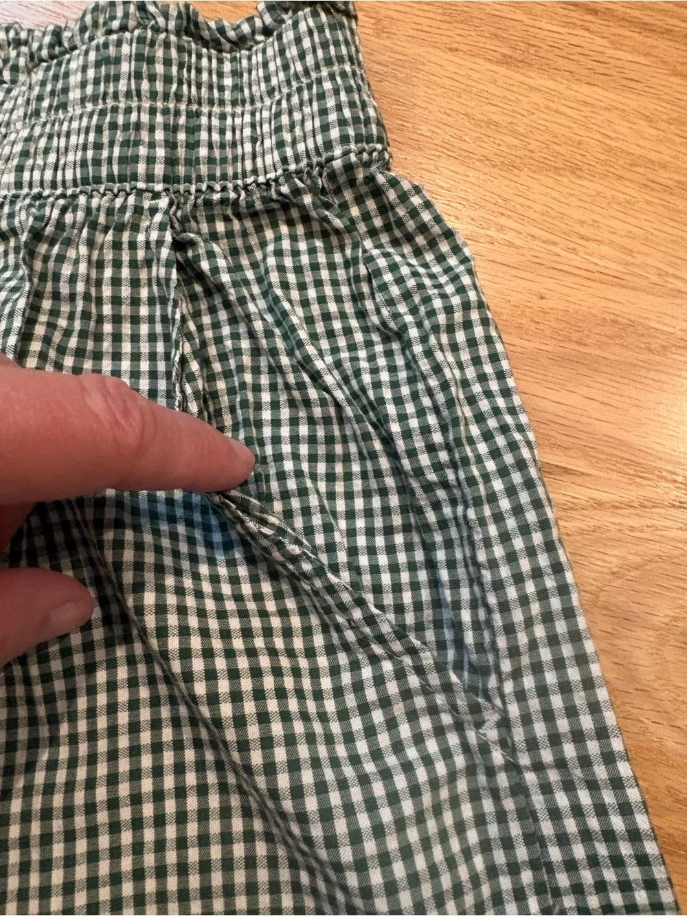 Aerie Gingham Stretch Waist Women’s Shorts - Green/White Sz S